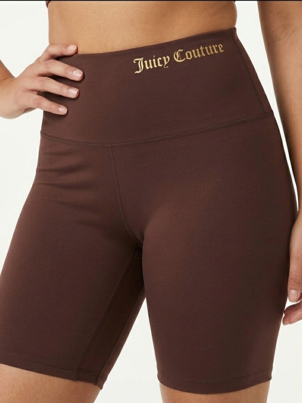 Juicy Couture Shaping Scuba Biking Shorts High Waisted Chocolate Brown Large